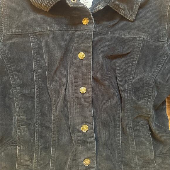 A.M.I. y2k black corduroy snap blazer short jacket SIZE M - Picture 4 of 6